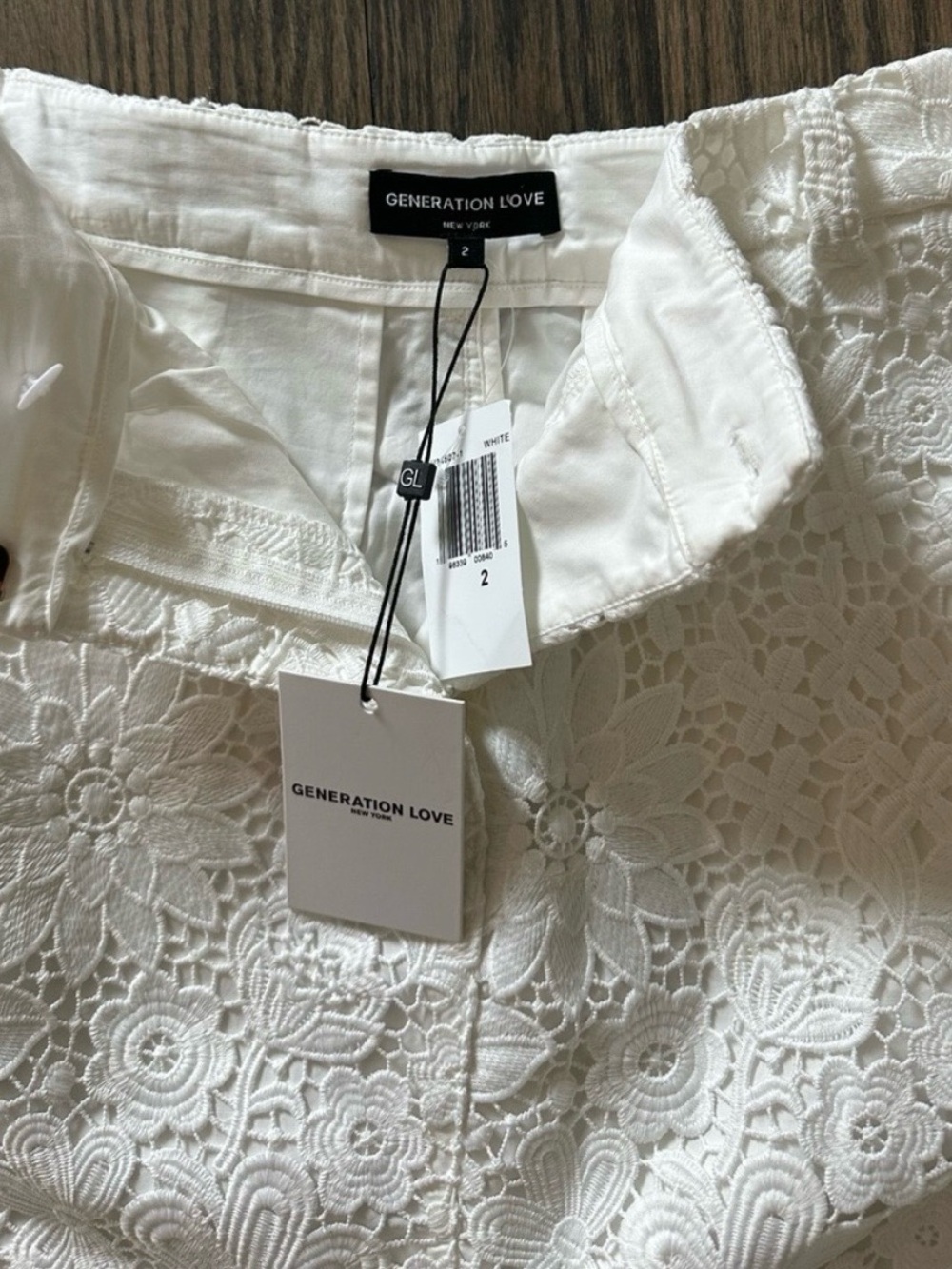 NWT Generation Love White Lace Midi Skirt with Front Slit - Picture 2 of 3